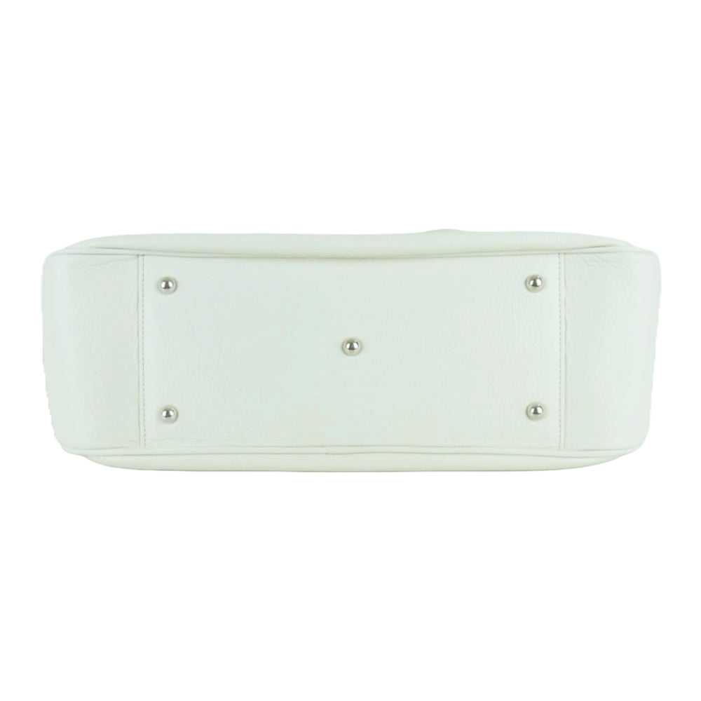 1piu1uguale3 ウノピュウノウグァーレトレ PELLE MORBIDA ペッレ モルビダ 別注 シュリンクレザー トート バッグ オフホワイト系【中古】