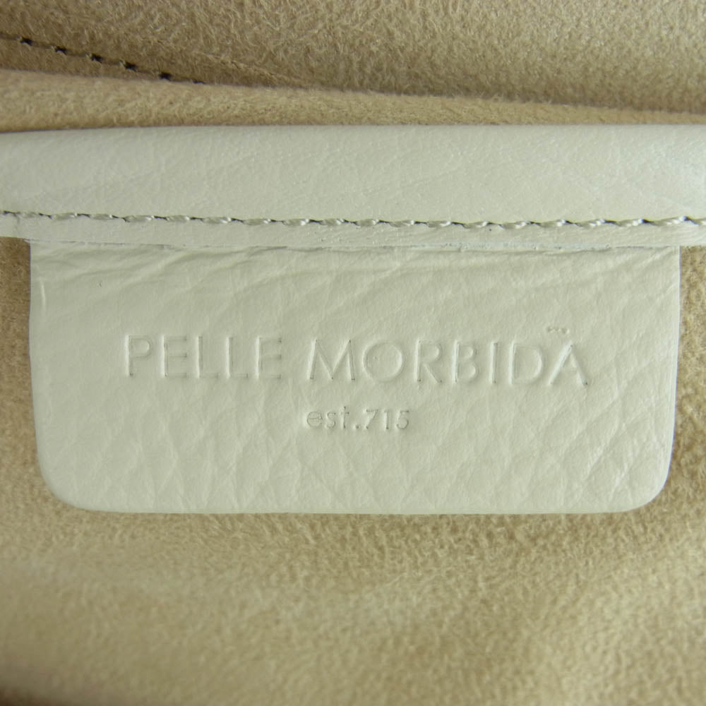 1piu1uguale3 ウノピュウノウグァーレトレ PELLE MORBIDA ペッレ モルビダ 別注 シュリンクレザー トート バッグ オフホワイト系【中古】