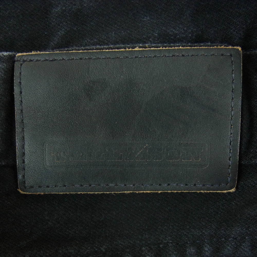 テラソン USA製 ブラック デニム パンツ コットン 牛革 ブラック系 34【中古】