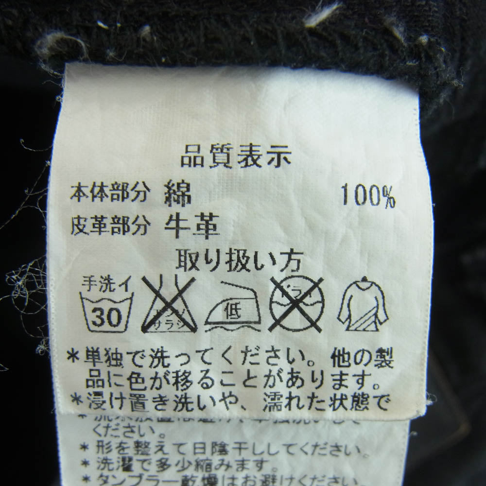 テラソン USA製 ブラック デニム パンツ コットン 牛革 ブラック系 34【中古】