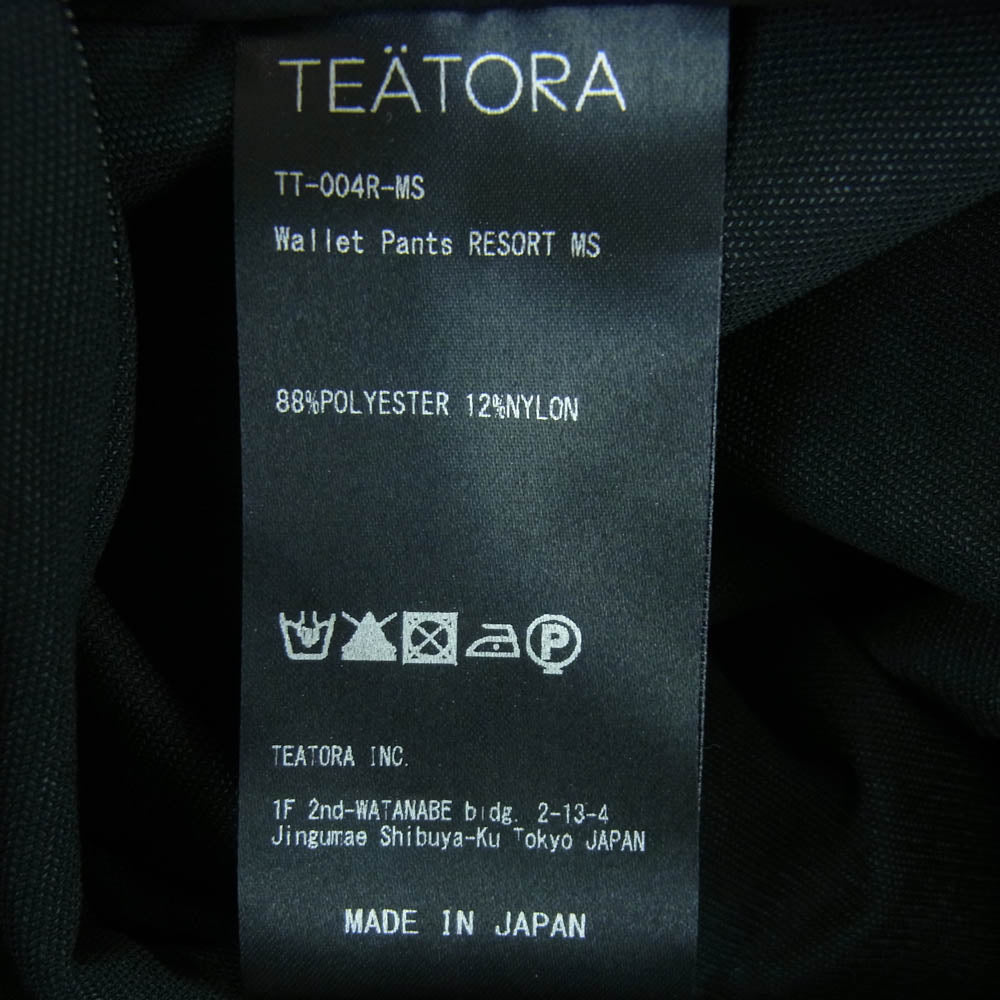 TEATORA テアトラ 23AW TT-004R-MS WALLET PANTS RESORT MOTION STRUCTURE ウォレット パンツ リゾートモーション ストラクチャー ブラック系 4【中古】