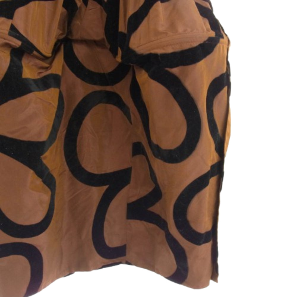 COMME des GARCONS コムデギャルソン 22SS GI-O015 フロッキー加工 ワイヤー フラワー 花柄 総柄 バルーン ワンピース ドレス ブラウン系 XS【中古】