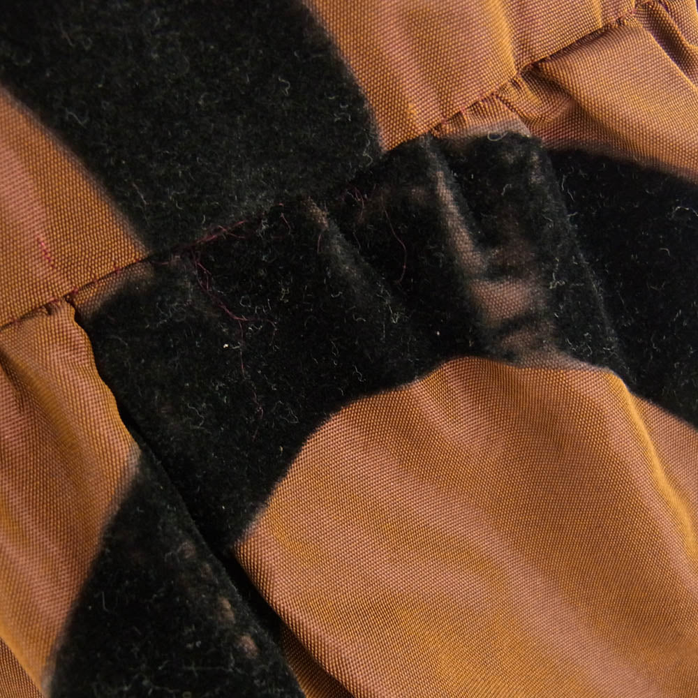 COMME des GARCONS コムデギャルソン 22SS GI-O015 フロッキー加工 ワイヤー フラワー 花柄 総柄 バルーン ワンピース ドレス ブラウン系 XS【中古】