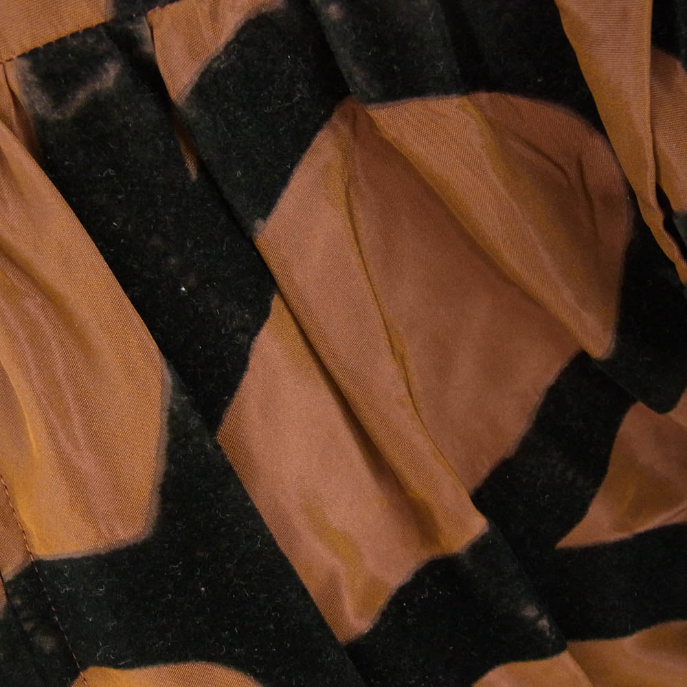 COMME des GARCONS コムデギャルソン 22SS GI-O015 フロッキー加工 ワイヤー フラワー 花柄 総柄 バルーン ワンピース ドレス ブラウン系 XS【中古】