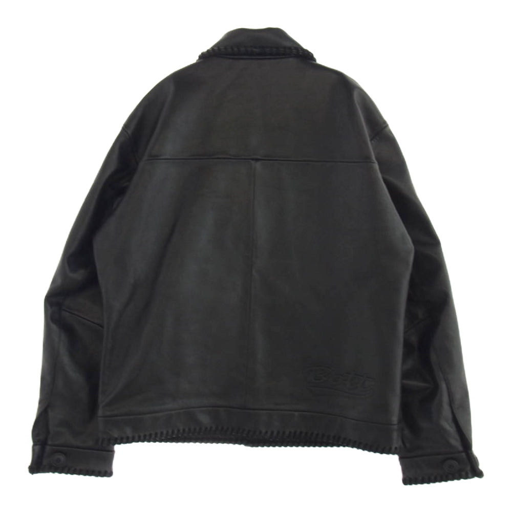 BOTT ボット 243BoTT05 Stitched Leather Jacket ステッチ レザー ジャケット ブラック系 M【中古】