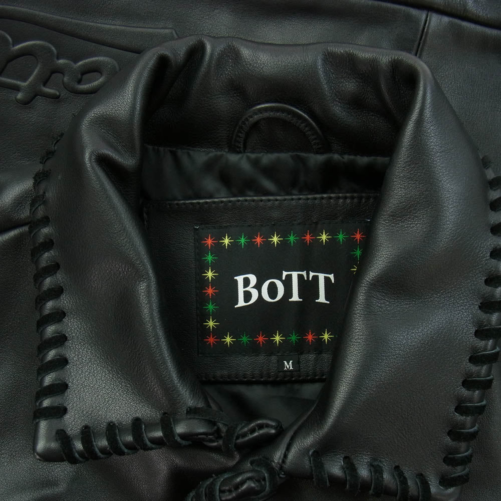 BOTT ボット 243BoTT05 Stitched Leather Jacket ステッチ レザー ジャケット ブラック系 M【中古】