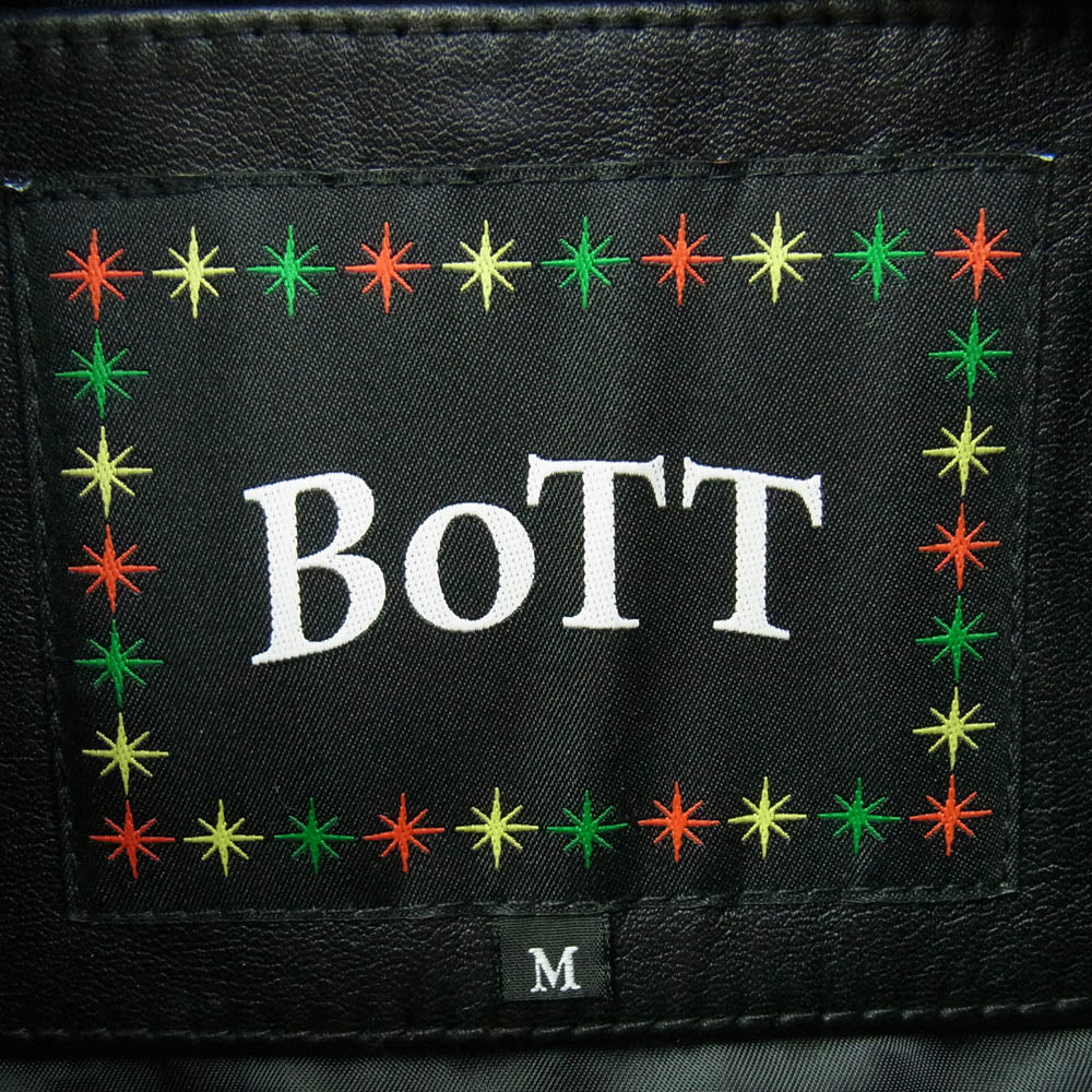 BOTT ボット 243BoTT05 Stitched Leather Jacket ステッチ レザー ジャケット ブラック系 M【中古】