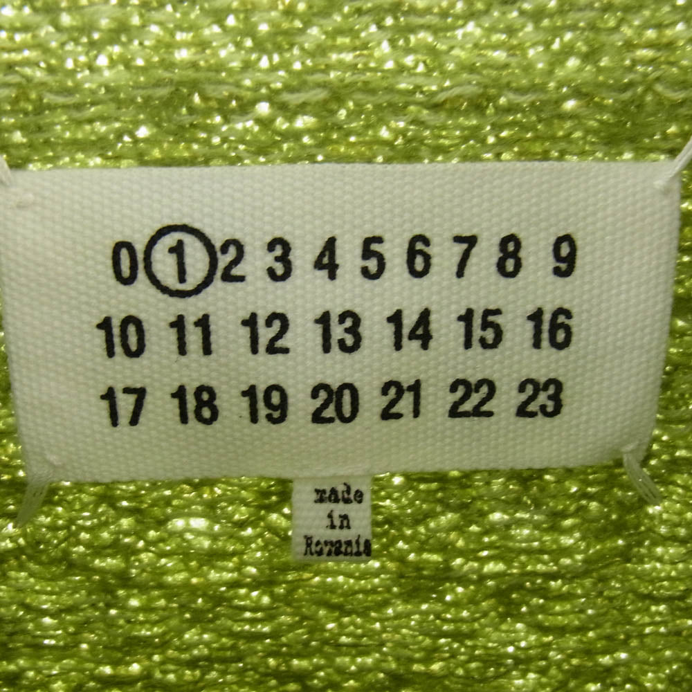 MAISON MARGIELA メゾンマルジェラ 22SS S51HA1179 S18004 1ライン 四つタグ ダメージ加工 ウール ニット セーター ライトグリーン系 L【中古】