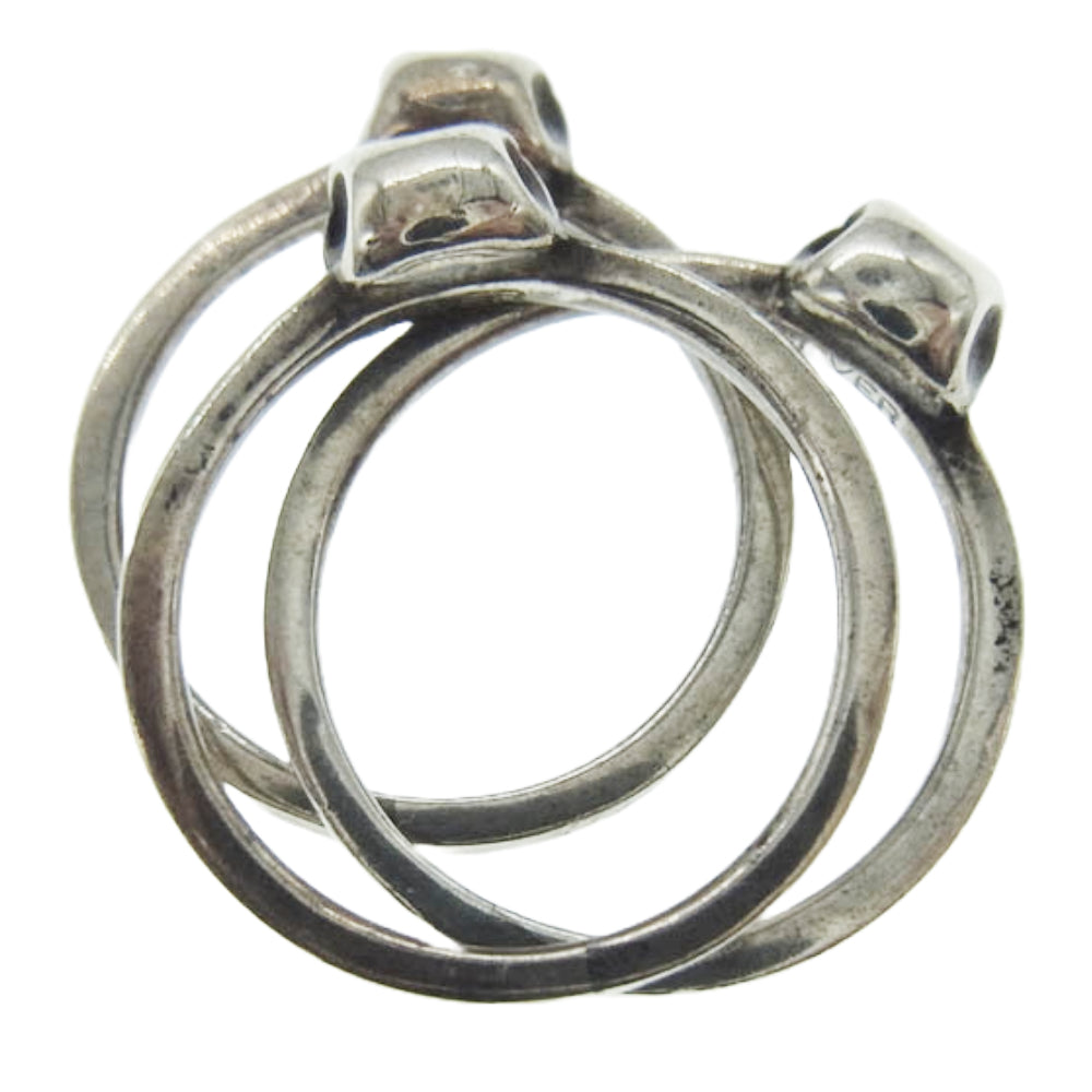 ストレンジャーフリークデザインス スカル ピンキー リング 3点セット シルバー系 3号以下【中古】