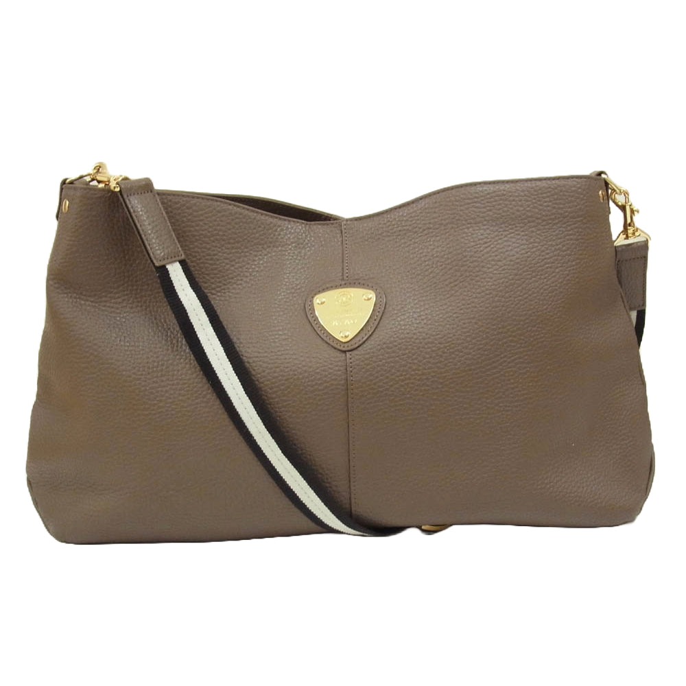 アタオ ロゴ レザー トート ショルダー バッグ ブラウン系【中古】