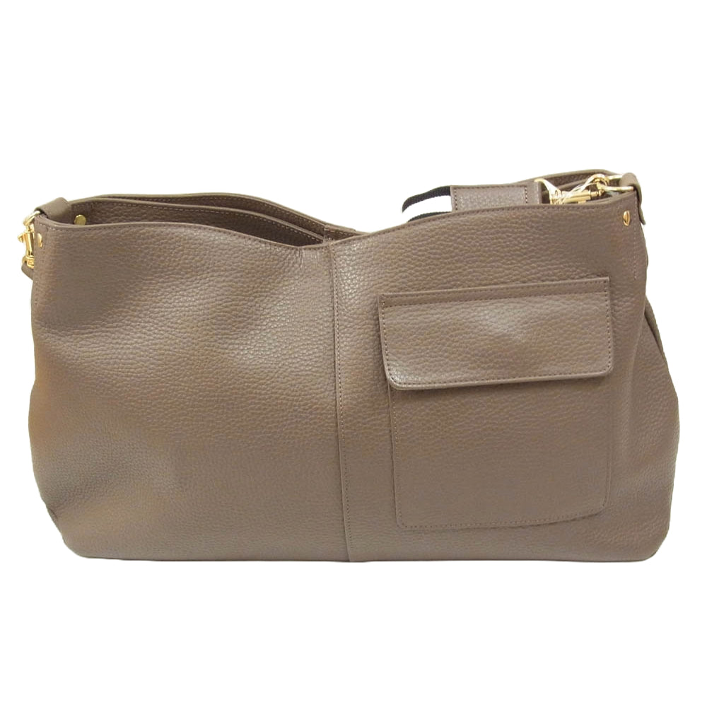 アタオ ロゴ レザー トート ショルダー バッグ ブラウン系【中古】