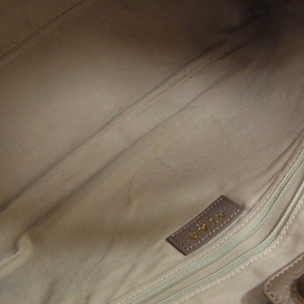 アタオ ロゴ レザー トート ショルダー バッグ ブラウン系【中古】