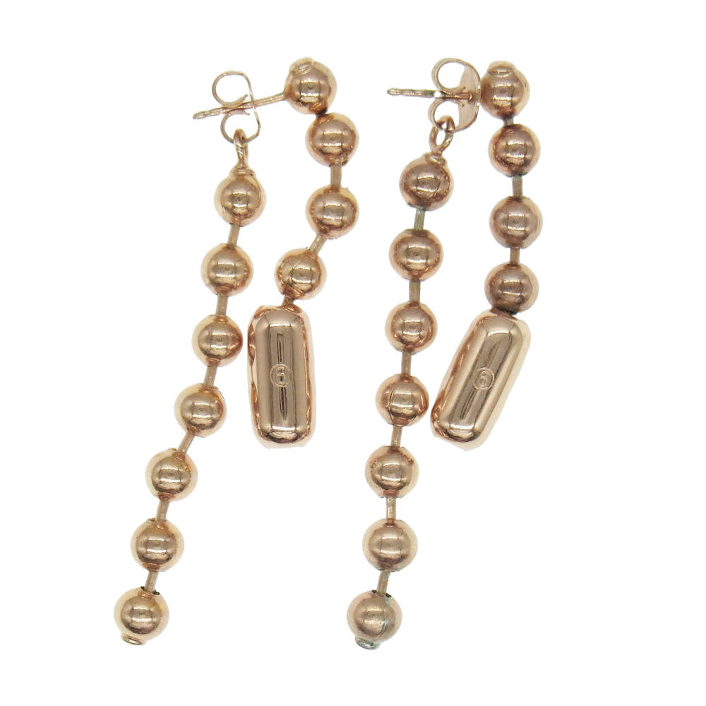 MAISON MARGIELA メゾンマルジェラ MM6 エムエムシックス ボールチェーン ピアス ピンク系 ゴールド系【中古】