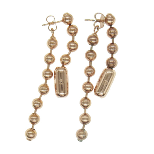 MAISON MARGIELA メゾンマルジェラ MM6 エムエムシックス ボールチェーン ピアス ピンク系 ゴールド系【中古】