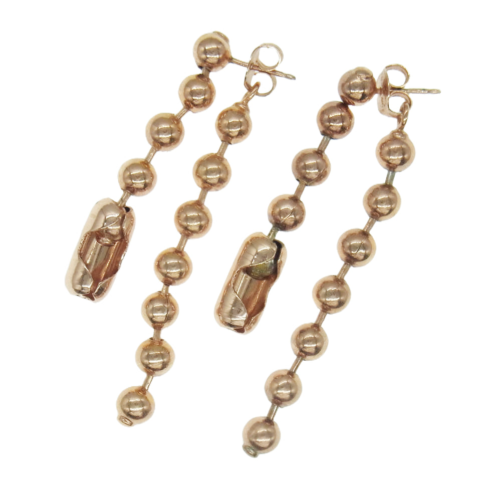 MAISON MARGIELA メゾンマルジェラ MM6 エムエムシックス ボールチェーン ピアス ピンク系 ゴールド系【中古】