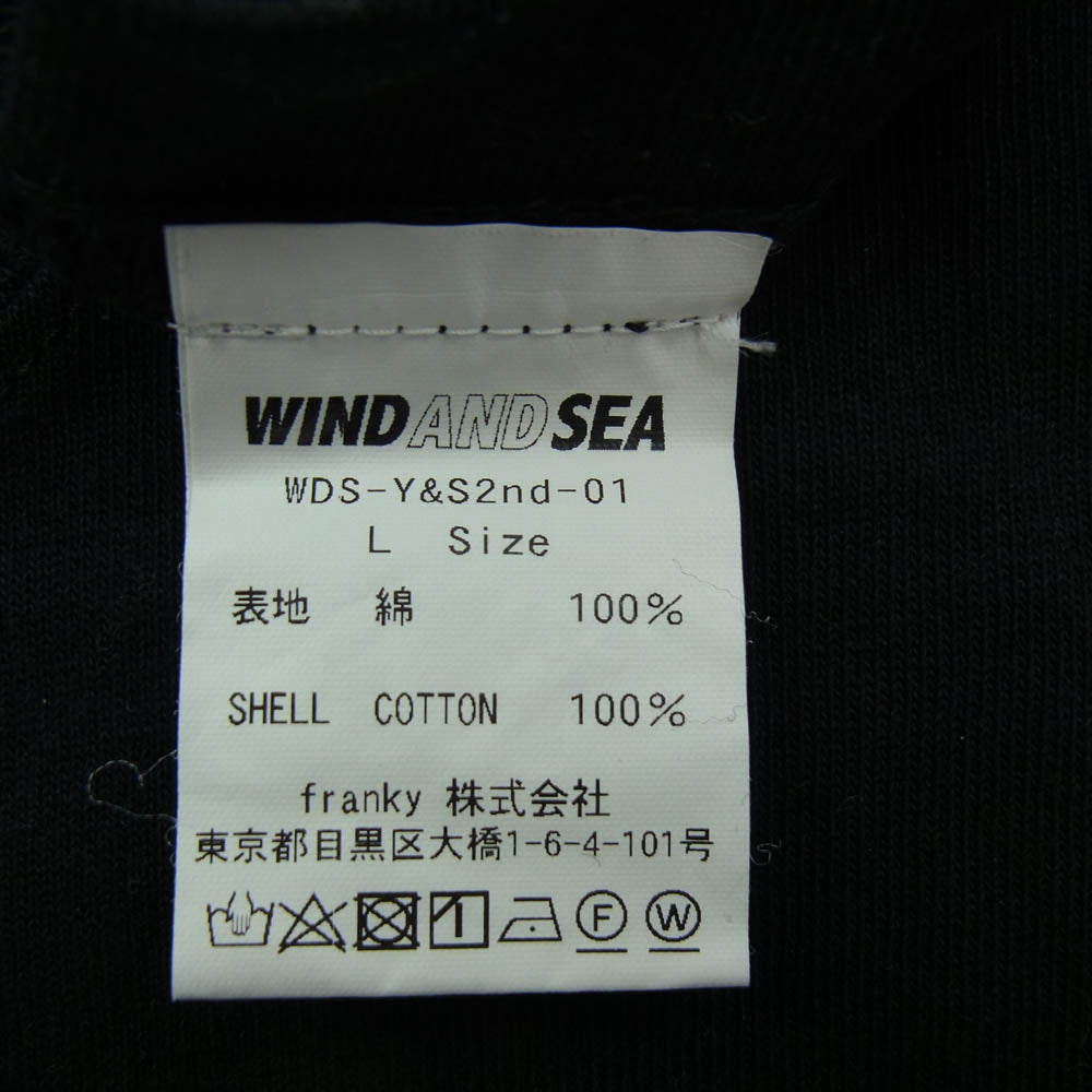 WIND AND SEA ウィンダンシー 22SS WDS-Y&S2nd-01 YOU AND SEA カスタム ロゴ Tシャツ 半袖カットソー ブラック系 L【中古】