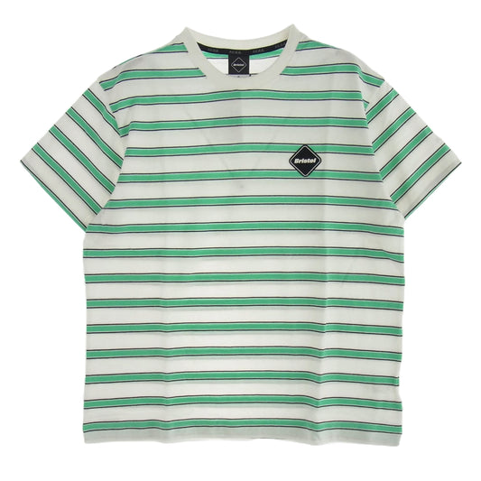 F.C.R.B. エフシーアールビー 22SS FCRB-220081 BORDER TEE ボーダー Ｔシャツ 半袖カットソー ホワイト系 ライトグリーン系 M【新古品】【未使用】【中古】
