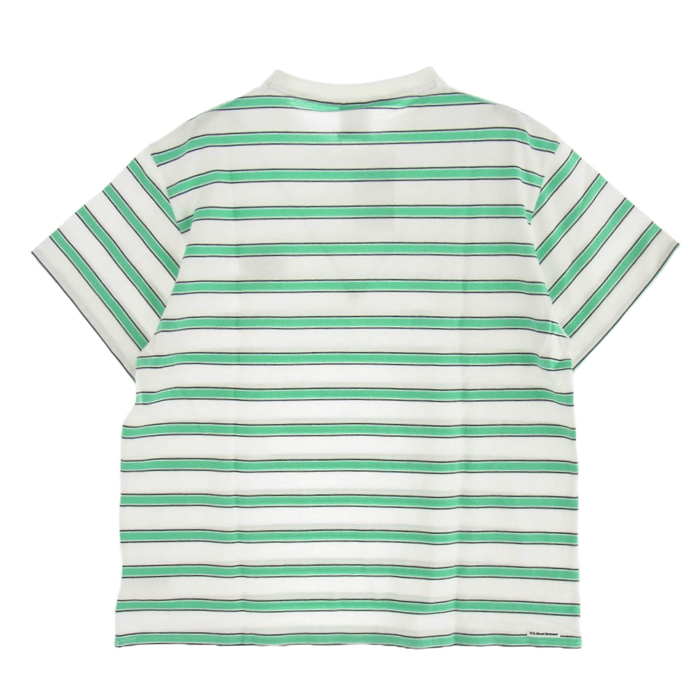 F.C.R.B. エフシーアールビー 22SS FCRB-220081 BORDER TEE ボーダー Ｔシャツ 半袖カットソー ホワイト系 ライトグリーン系 M【新古品】【未使用】【中古】