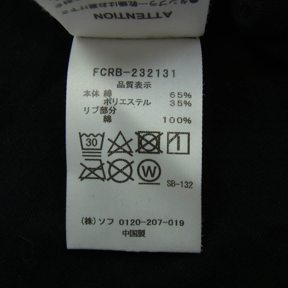 F.C.R.B. エフシーアールビー FCRB-232131 × WILDSIDE YOHJI YAMAMOTO ヨウジヤマモト BIG LOGO BAGGY TEE ビッグロゴプリント バギー Ｔシャツ 半袖カットソー ブラック系 M【中古】