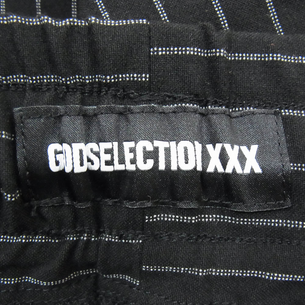 GOD SELECTION XXX ゴッドセレクション ストライプ イージー パンツ ブラック系 L【中古】