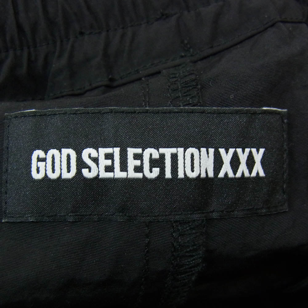 GOD SELECTION XXX ゴッドセレクション ロゴプリント ナイロン パンツ ブラック系 M【中古】