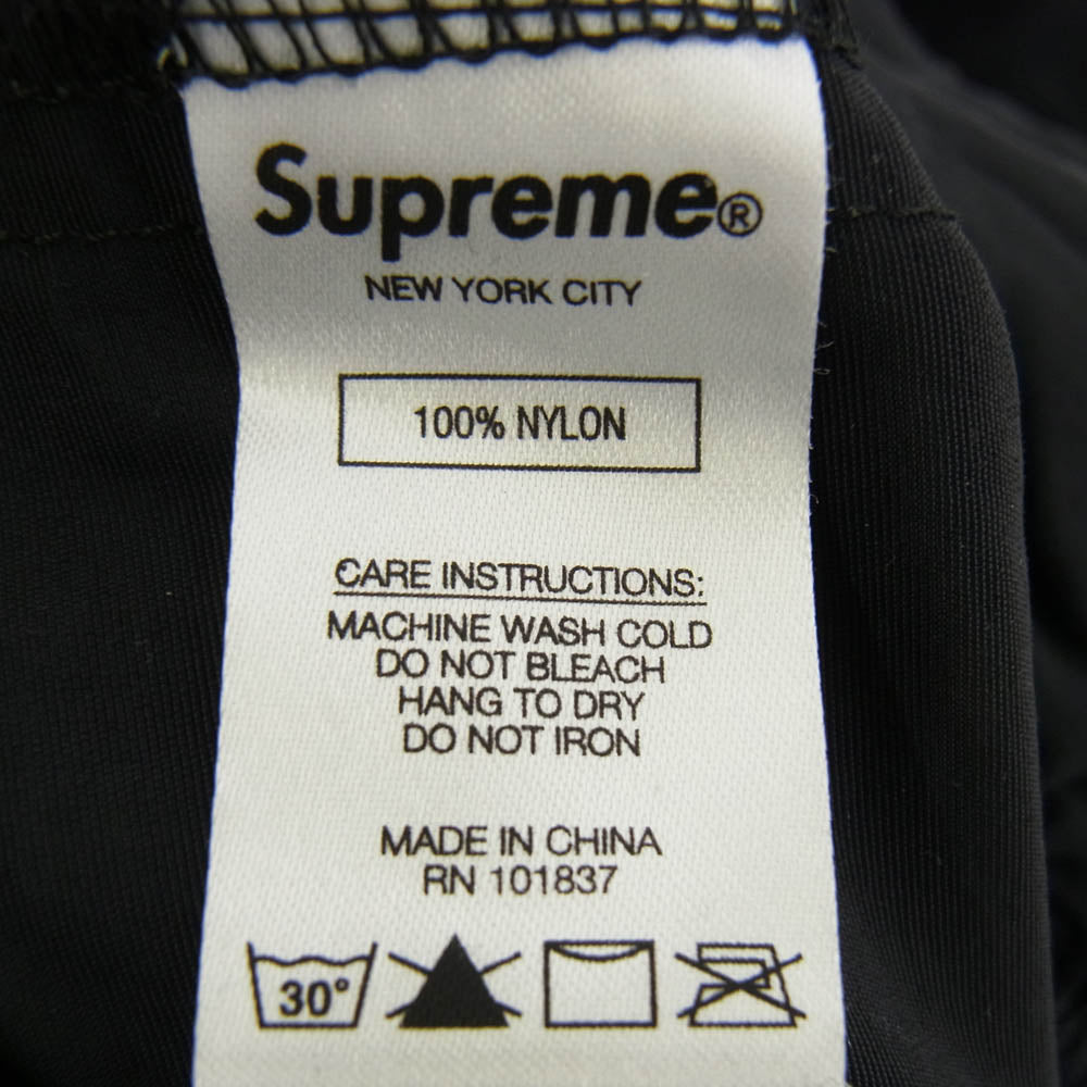 Supreme シュプリーム 21SS Warm Up Pant サイドジップ ロゴ ナイロン ウォームアップ パンツ ブラック系 S【中古】
