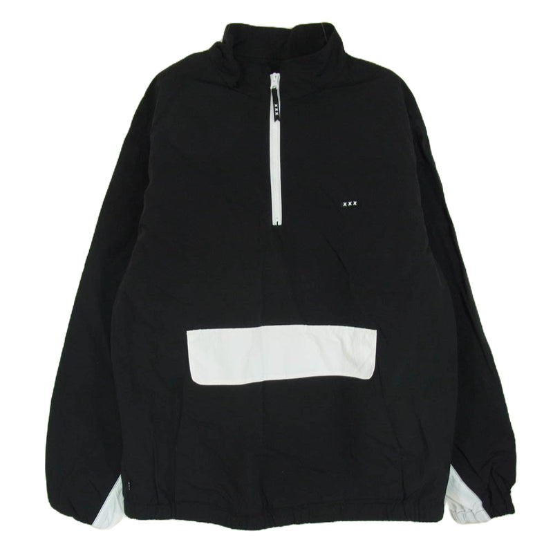 GOD SELECTION XXX ゴッドセレクション HALF ZIP NYLON PULLOVER JACKET ハーフジップ ナイロン プルオーバー ジャケット ブラック系 M【中古】