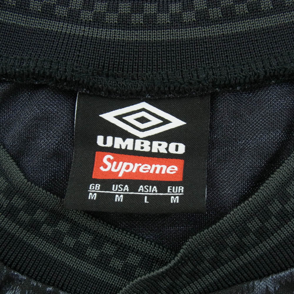 Supreme シュプリーム 23SS × Umbro アンブロ Jacquard Animal Print Soccer Jersey ジャガード アニマルプリント サッカー Ｔシャツ 半袖 ブラック系 M【中古】