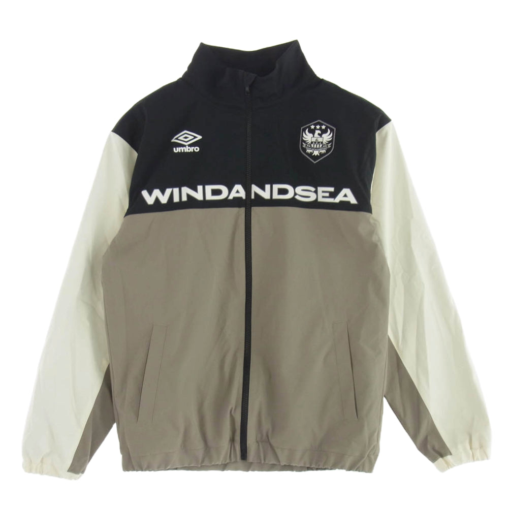 WIND AND SEA ウィンダンシー 23SS WDS-C-UMB-23-Q3-02 × UMBRO アンブロ ナイロン トラック ジャケット グレー系 ベージュ系 L【中古】