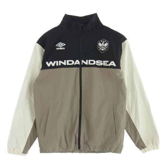 WIND AND SEA ウィンダンシー 23SS WDS-C-UMB-23-Q3-02 × UMBRO アンブロ ナイロン トラック ジャケット グレー系 ベージュ系 L【中古】