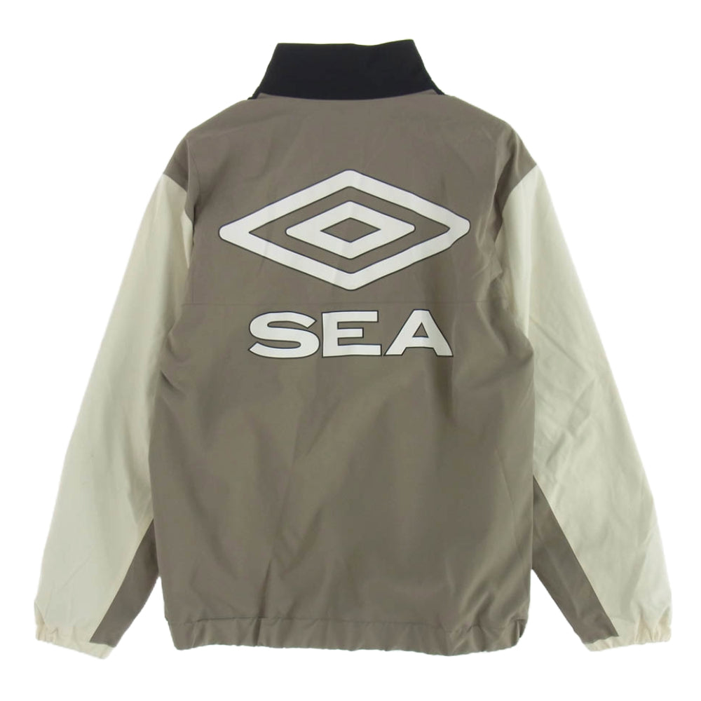 WIND AND SEA ウィンダンシー 23SS WDS-C-UMB-23-Q3-02 × UMBRO アンブロ ナイロン トラック ジャケット グレー系 ベージュ系 L【中古】