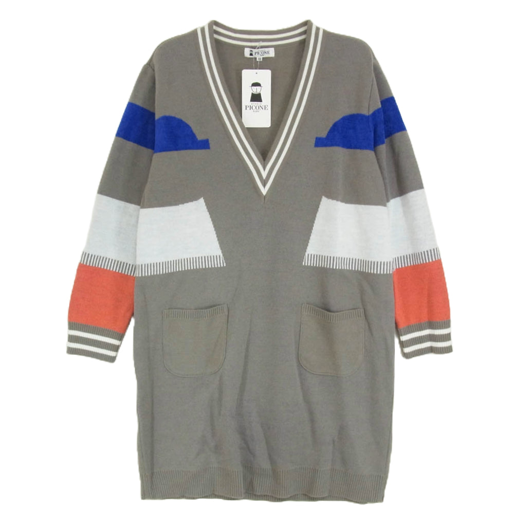 スタジオ ピッコーネ P718035 半袖 ワンピース ベージュ グレー系 40【中古】