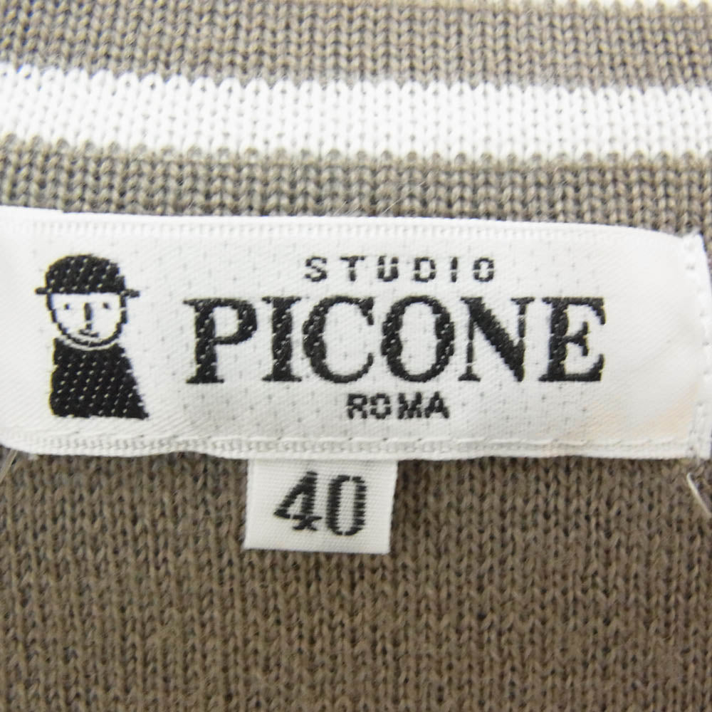 スタジオ ピッコーネ P718035 半袖 ワンピース ベージュ グレー系 40【中古】