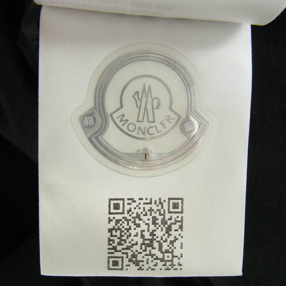 MONCLER モンクレール I1093800009 829HP 刺?ロゴ クルーネック 半袖 Tシャツ ブラック ブラック系 XXL【中古】