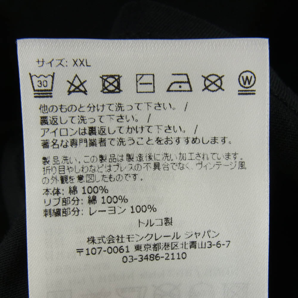 MONCLER モンクレール I1093800009 829HP 刺?ロゴ クルーネック 半袖 Tシャツ ブラック ブラック系 XXL【中古】