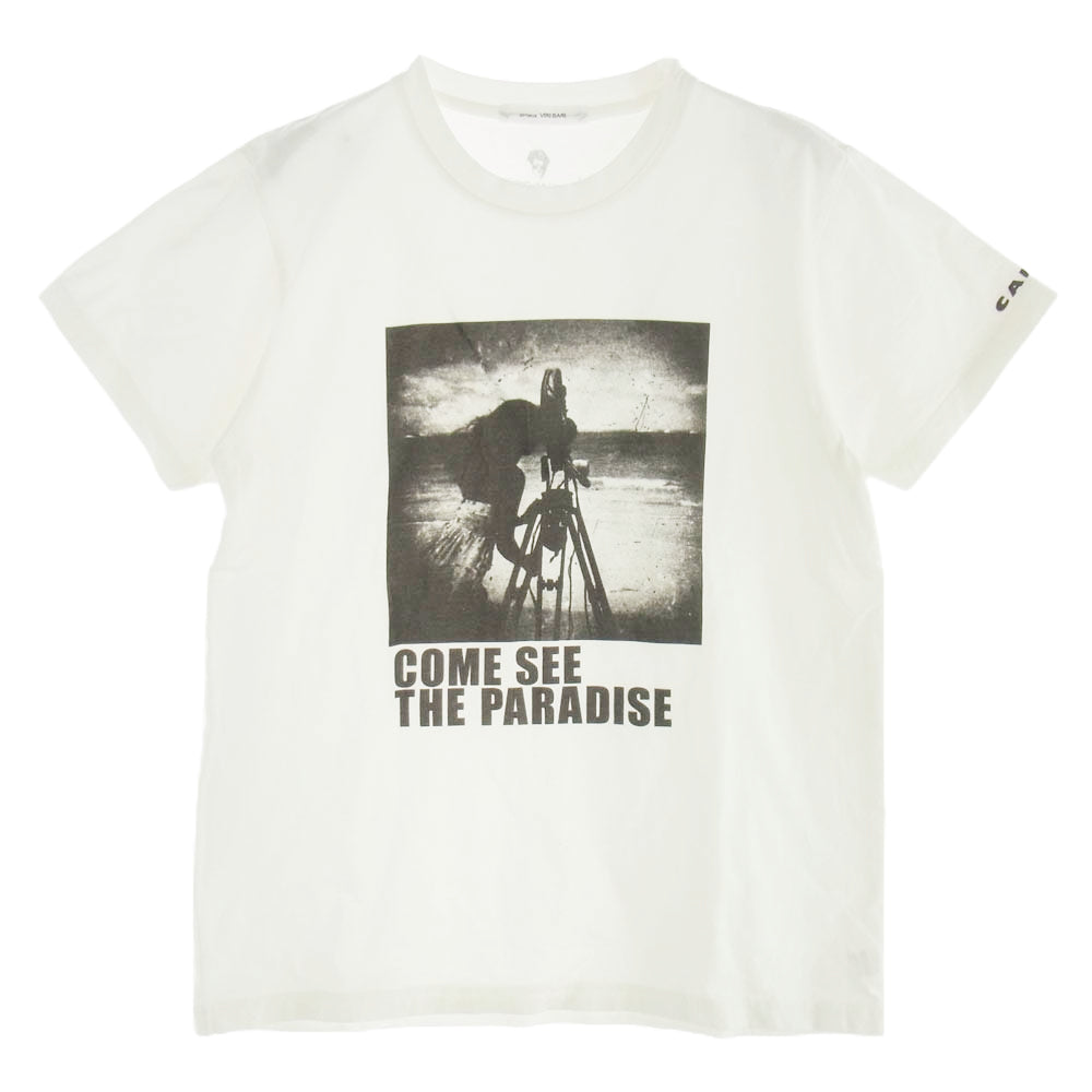 ビリダリ・デセルタ CAMEL SWITCH COME SEE THE PARADIS TEE 海を見る少女 オリジナル プリント 半袖 Tシャツ 操上和美 キャメル ヴィリダリデセルタ スイッチ オフホワイト系 M【中古】