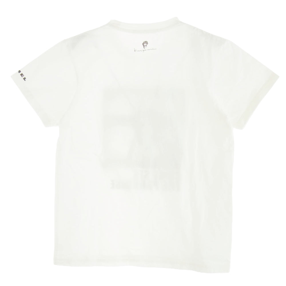 ビリダリ・デセルタ CAMEL SWITCH COME SEE THE PARADIS TEE 海を見る少女 オリジナル プリント 半袖 Tシャツ 操上和美 キャメル ヴィリダリデセルタ スイッチ オフホワイト系 M【中古】