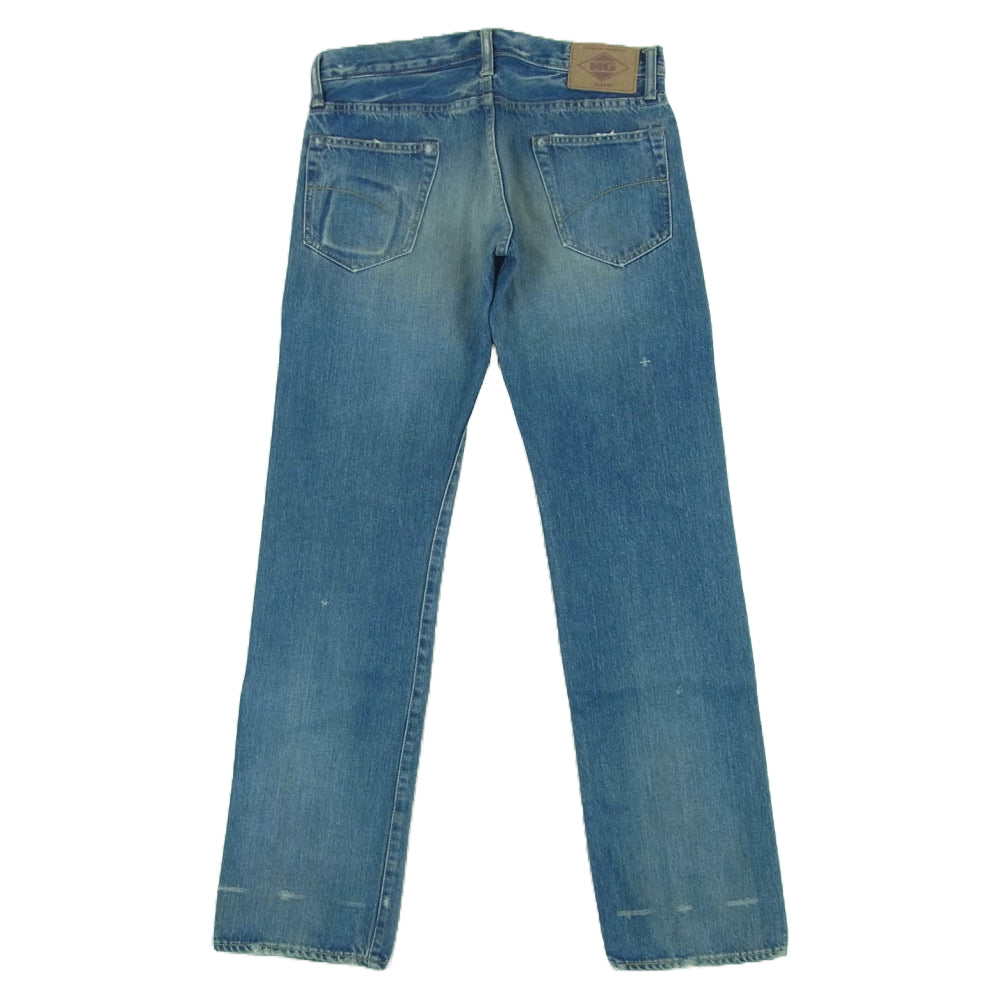 HYSTERIC GLAMOUR ヒステリックグラマー 4AP-2102 小窓 リメイク スタッズ スリム ストレート ボタンフライ セルビッチ デニム パンツ インディゴブルー系 30【中古】