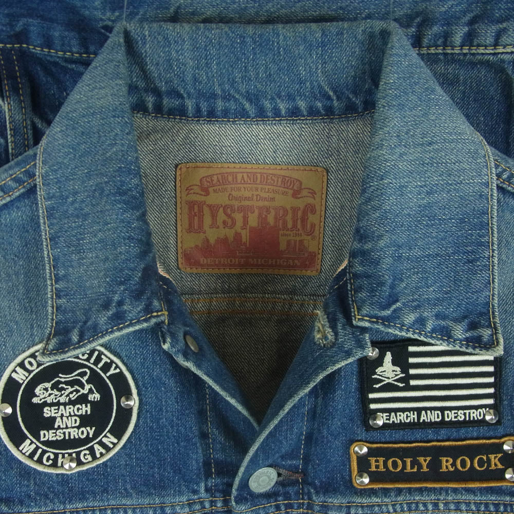 HYSTERIC GLAMOUR ヒステリックグラマー 11SS 0212AB01  ロッカーズ デニム ジャケット Gジャン インディゴブルー系 M【中古】