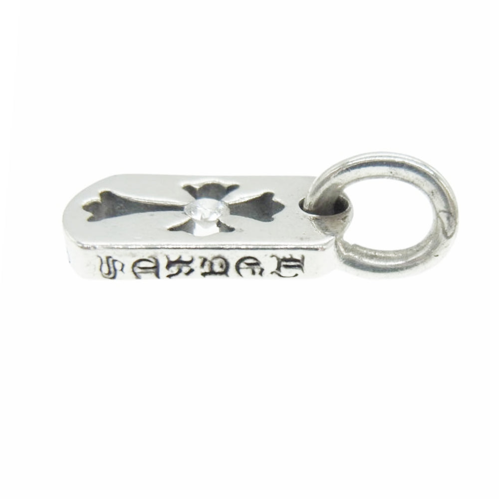 CHROME HEARTS クロムハーツ（原本無） DT TNY CO CRS タイニードッグタグ カットアウトクロス アフター1Pダイヤ チャーム シルバー系【中古】