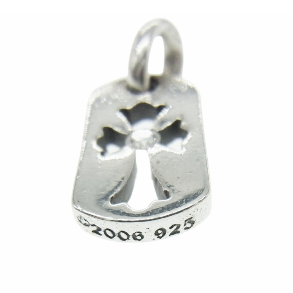 CHROME HEARTS クロムハーツ（原本無） DT TNY CO CRS タイニードッグタグ カットアウトクロス アフター1Pダイヤ チャーム シルバー系【中古】