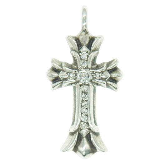 CHROME HEARTS クロムハーツ（原本無） DBL CH CRS ダブルCHクロス アフターダイヤ チャーム ペンダントトップ シルバー系【中古】