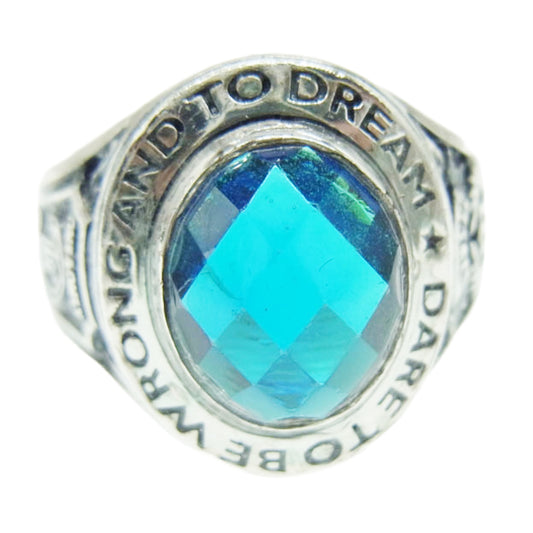 Dr.MONROE ドクターモンロー FC-215-SV カレッジ リング シルバー シルバー系 ブルー系 15号【中古】