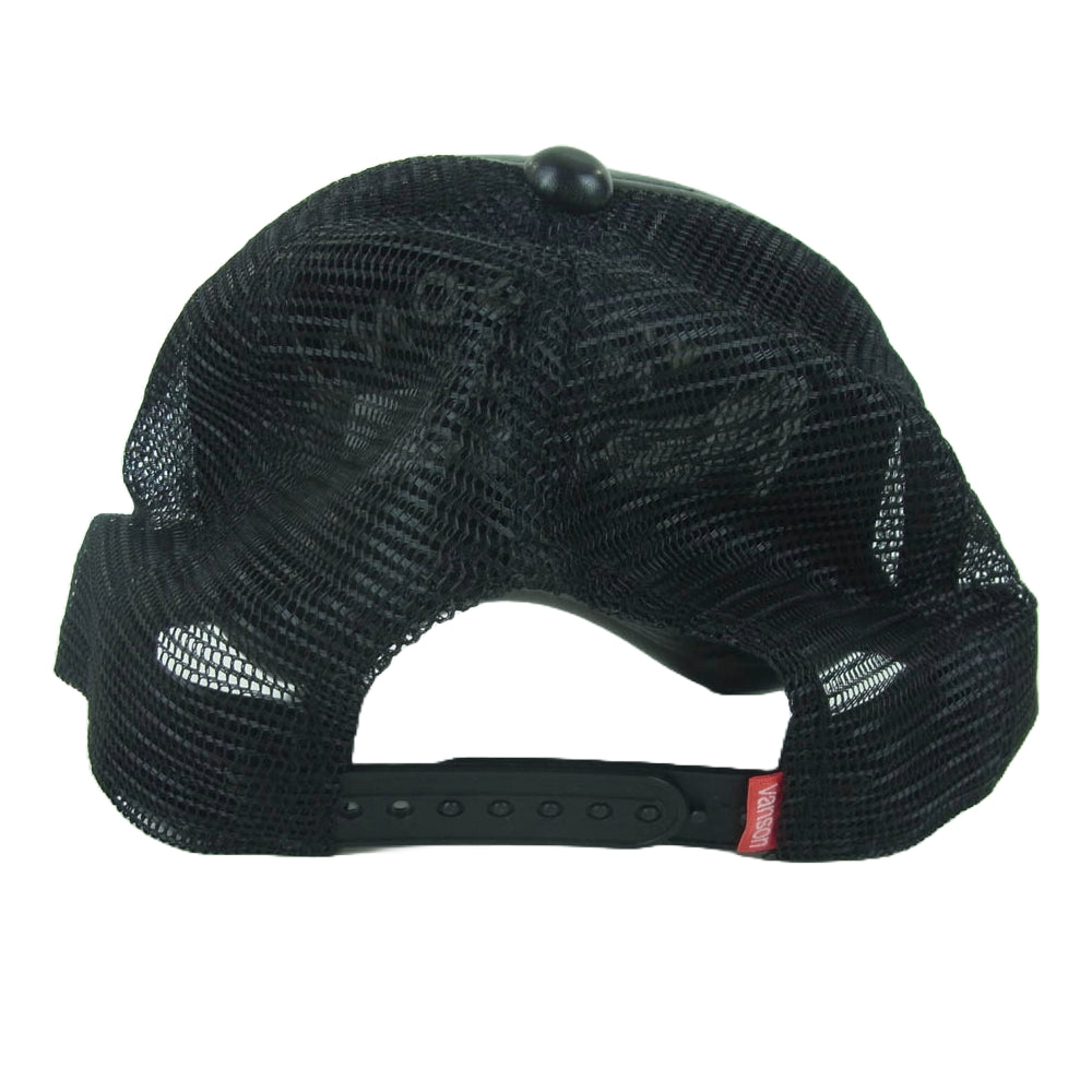 VANSON バンソン フライングワンスター フェイクレザー メッシュ キャップ ブラック系【中古】