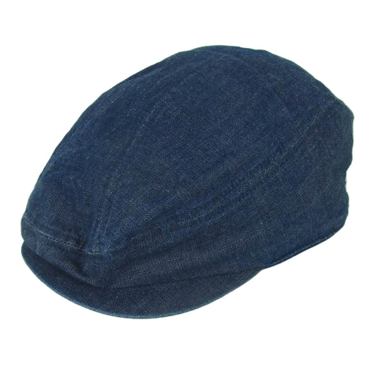 MOMOTARO JEANS 桃太郎ジーンズ デニム ハンチング キャスケット 帽子 インディゴブルー系【中古】