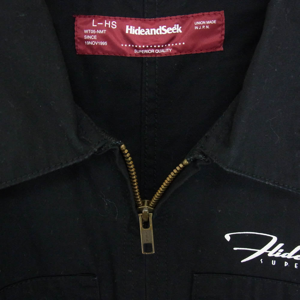 HideandSeek ハイドアンドシーク HJ-030111 ジップアップ シャツ ジャケット ブラック系 L【中古】