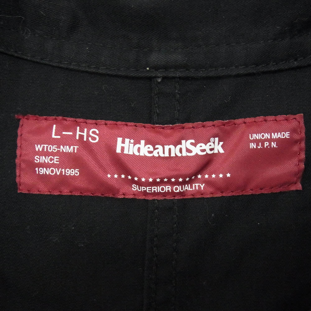 HideandSeek ハイドアンドシーク HJ-030111 ジップアップ シャツ ジャケット ブラック系 L【中古】