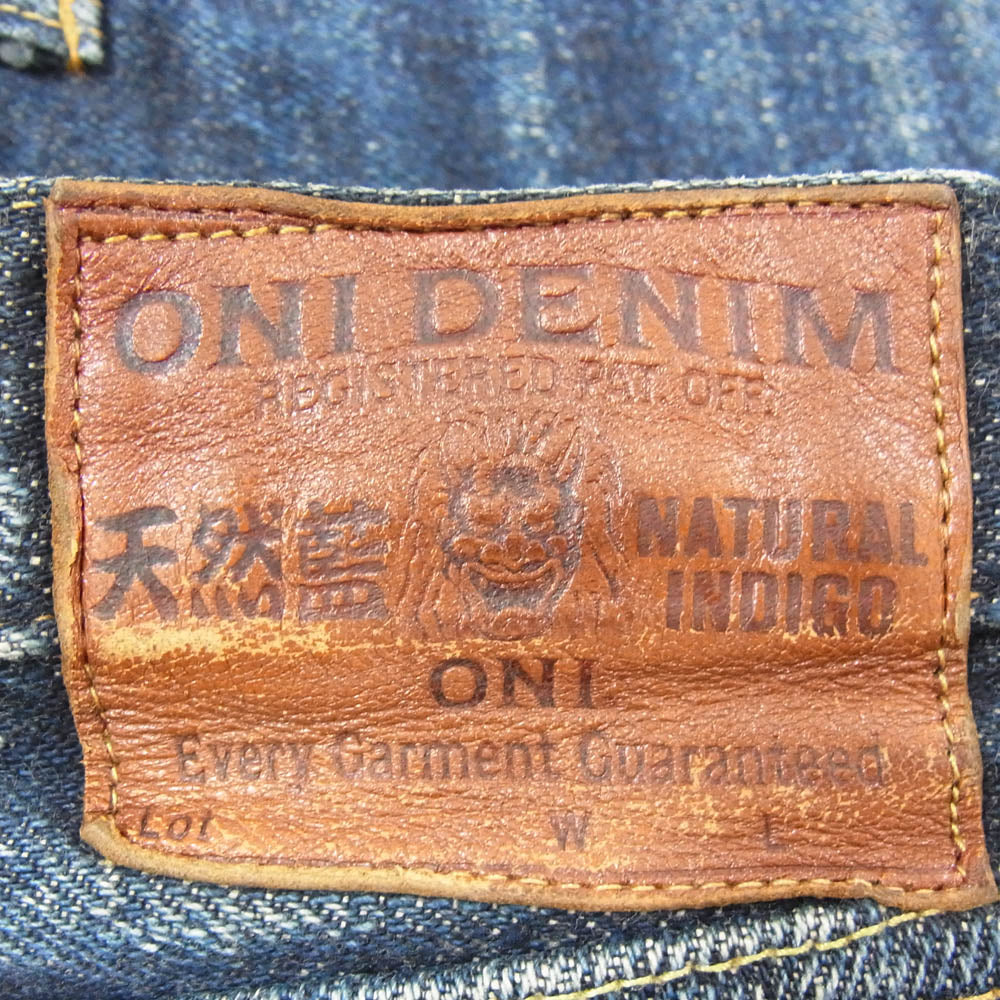 ONI DENIM 鬼デニム ONI－552NIGR 天然藍 祝 cereblation ストレート デニム パンツ インディゴブルー系 38【中古】