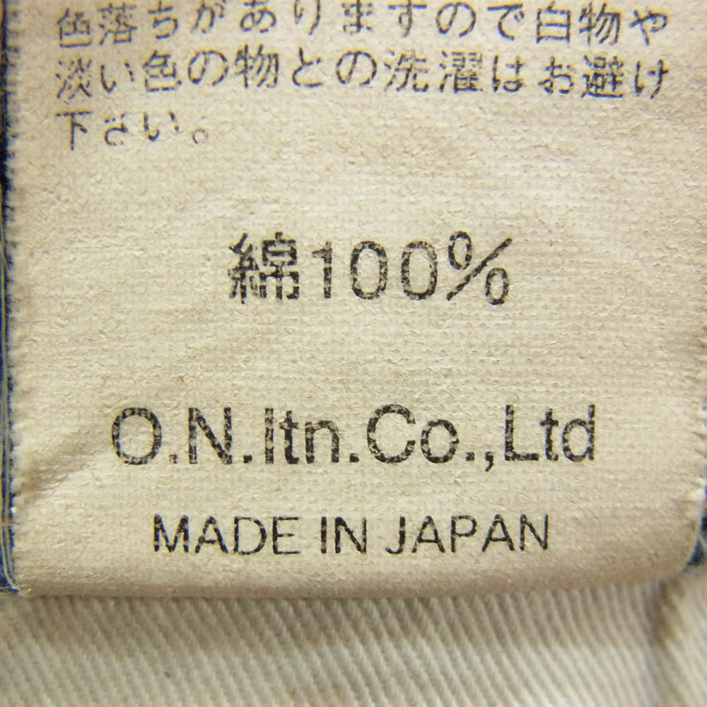 ONI DENIM 鬼デニム ONI－552NIGR 天然藍 祝 cereblation ストレート デニム パンツ インディゴブルー系 38【中古】