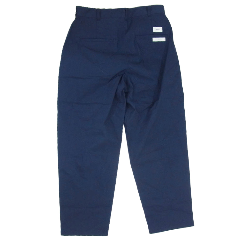 WTAPS ダブルタップス 24SS 241TQDT-PTM03 LEZ HUNTS TROUSERS CTPL WEATHER COOLMAX ウェザー クールマックス タックパンツ ネイビー系 X01【美品】【中古】